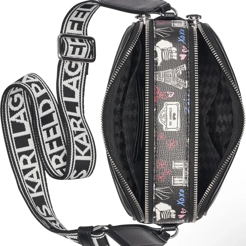 Karl Lagerfeld Multicolor Graphic Messenger Bag